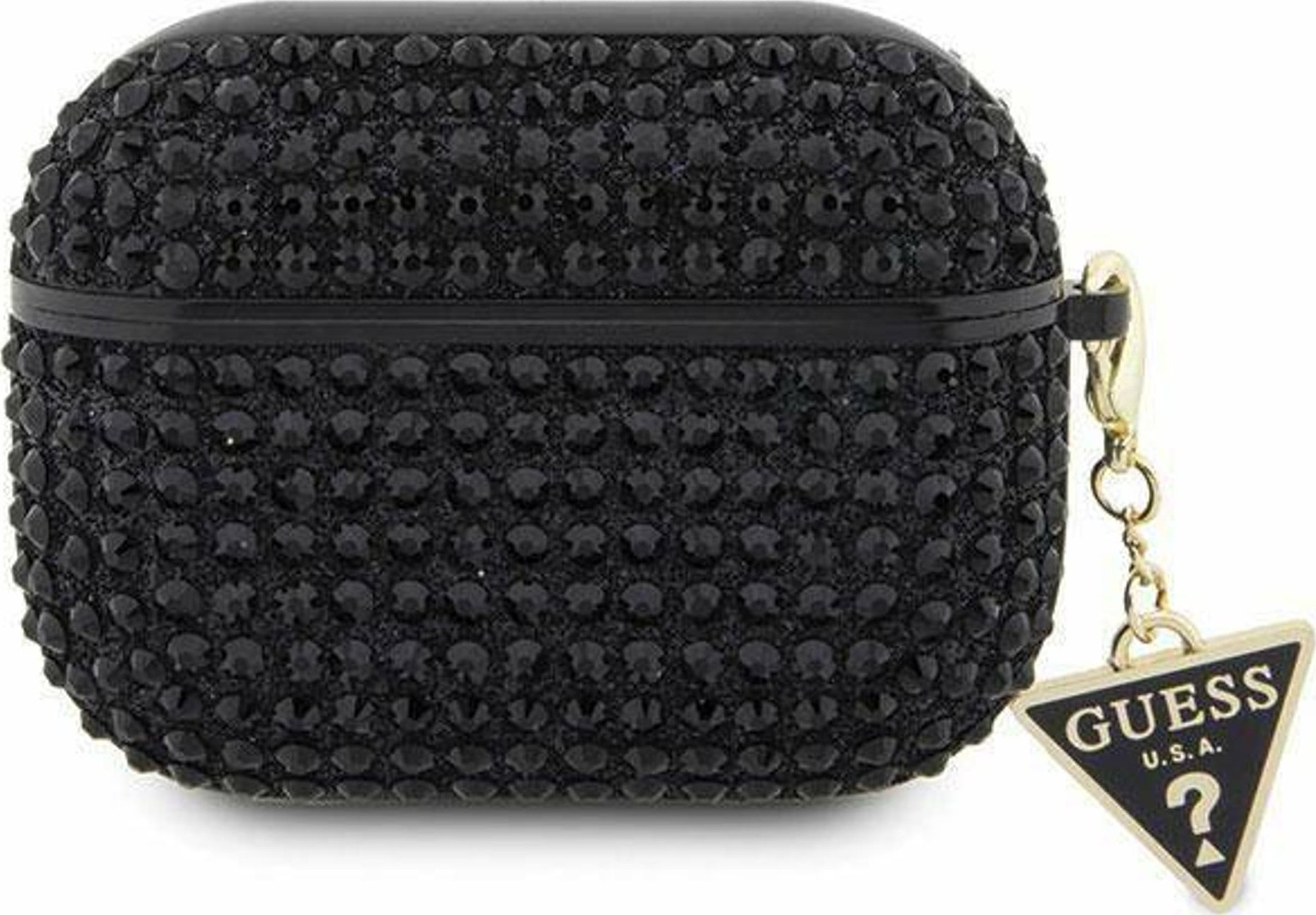 Guess Oryginalne Etui APPLE AIRPODS Hardcase Rhinestone Triangle (GUA2HDGTPK) czarne