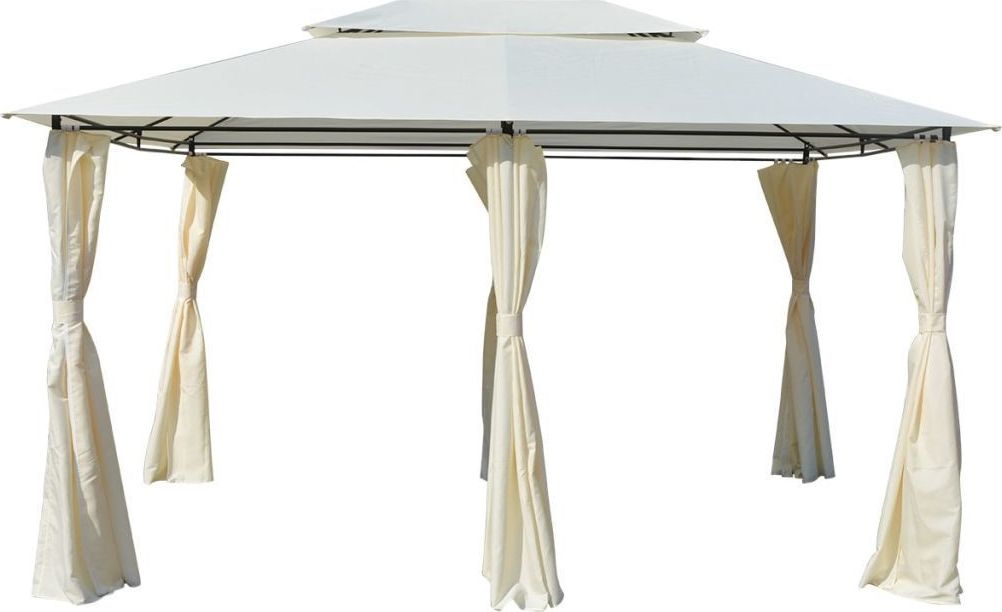vidaXL Namiot ogrodowy z zasłonami, 4 x 3 m, biały