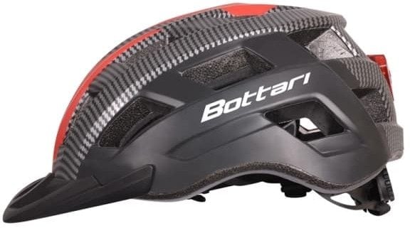 HELMET BIKE S/M WITH LED RED+BLACK