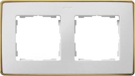 Kontakt-Simon Simon Detail 82 Ramka podwójna Detail SELECT-metal BIAŁA / podstawa Złota 8201620-245
