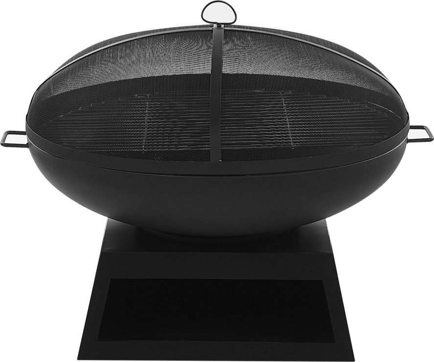 Palenisko ogrodowe Beliani Palenisko ogrodowe stalowe czarne SEMERU