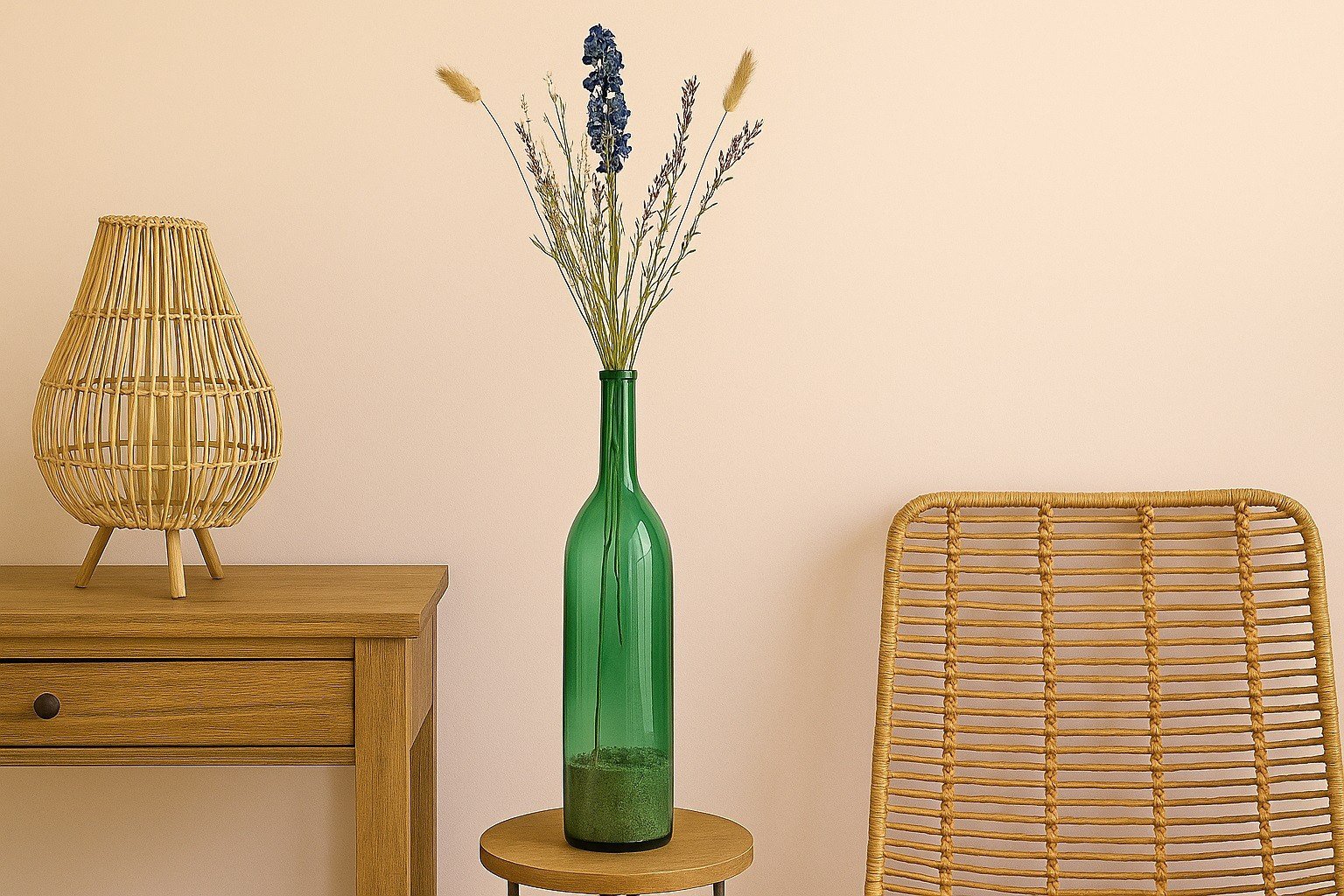 Butelka dekoracyjna wazon 100 cm turkusowa 4765 San Miguel