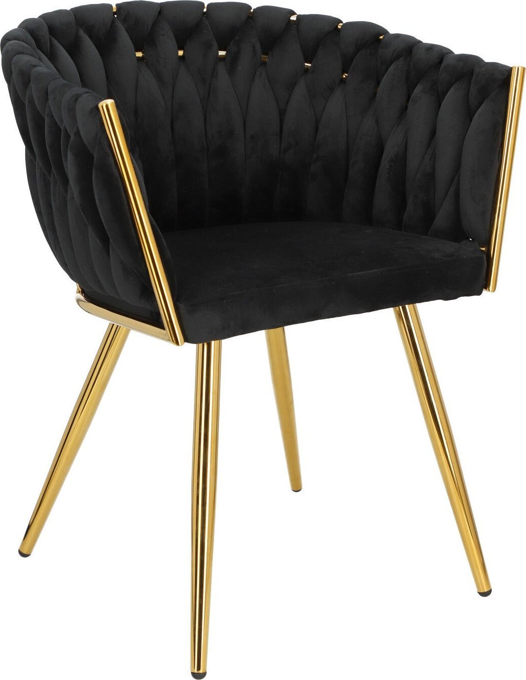 Intesi Krzesło Tresse czarne złote nogi