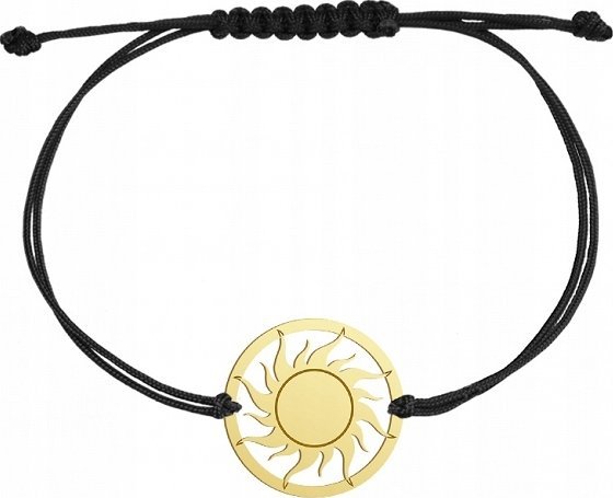 Radziszewska Jewellery Bransoletka Pozłacana Słońce 925 Prezent Biżuteria Sznurek