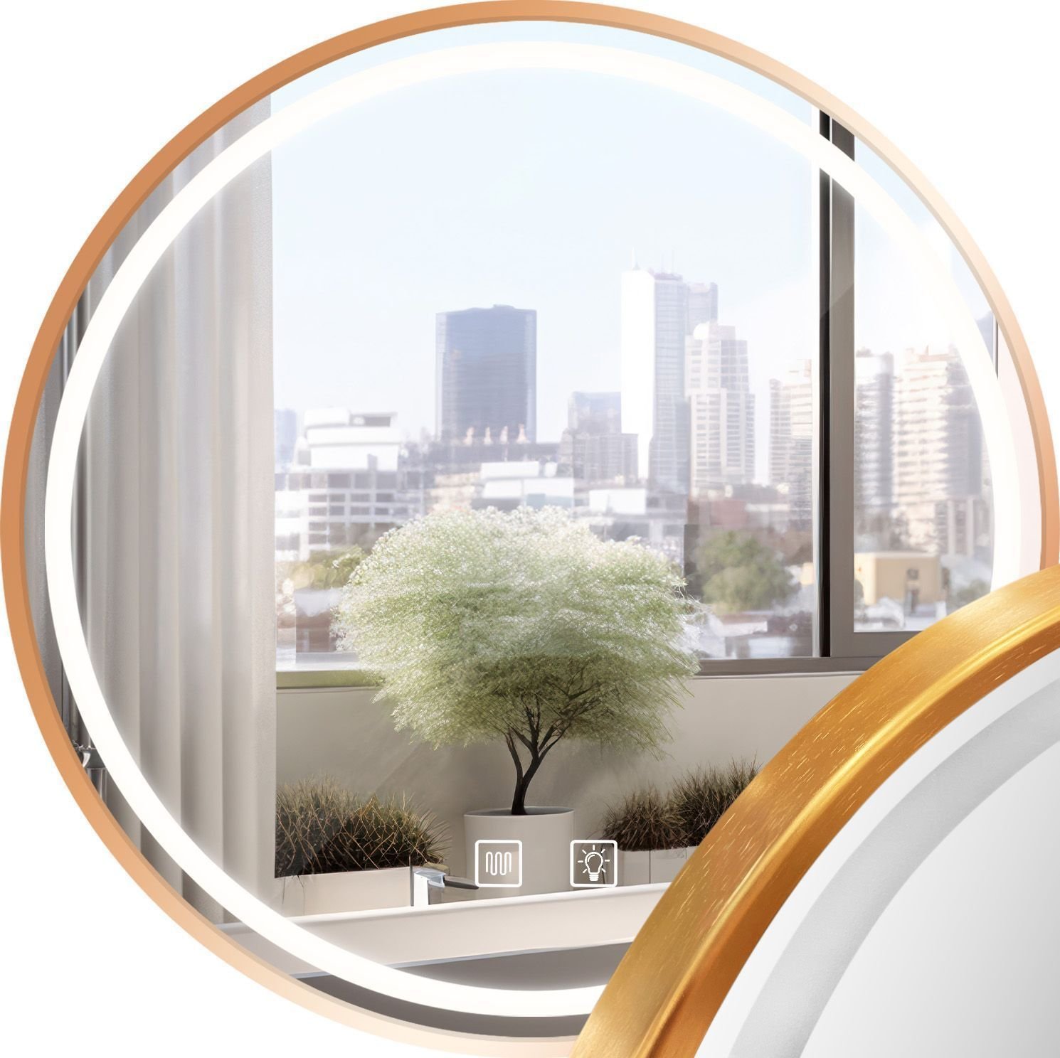 Lustro Tutumi LUSTRO ŚCIENNE LED 80cm MMJ miedziane szczotkowane