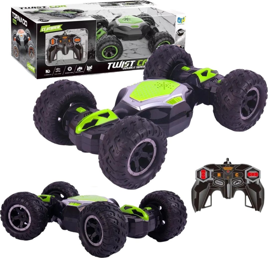 SAMOCHÓD ZDALNIE STEROWANY AUTO TERENOWE TWISTER 360* LED DŹWIĘK RC PILOT