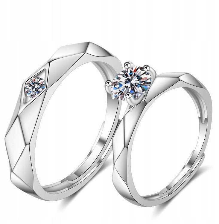 Srebrne OBRĄCZKI ŚLUBNE STAL PARA Regulowane r.UNI