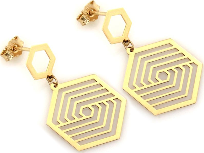 Lovrin Złote kolczyki 333 ażurowe wiszące sztyfty 1,81 g