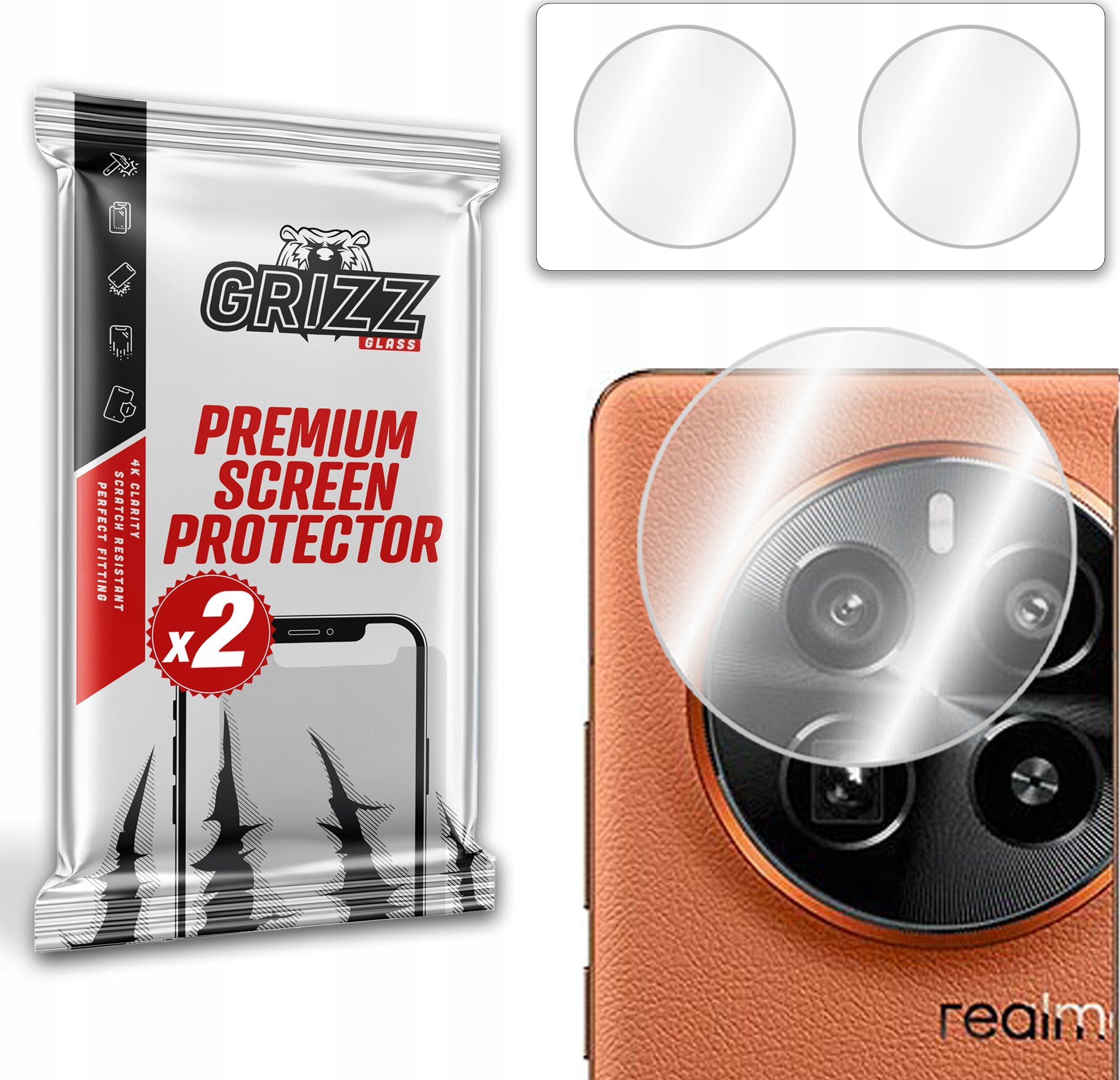 GrizzGlass Szkło na aparat GrizzGlass HybridGlass Camera do Realme GT5 Pro