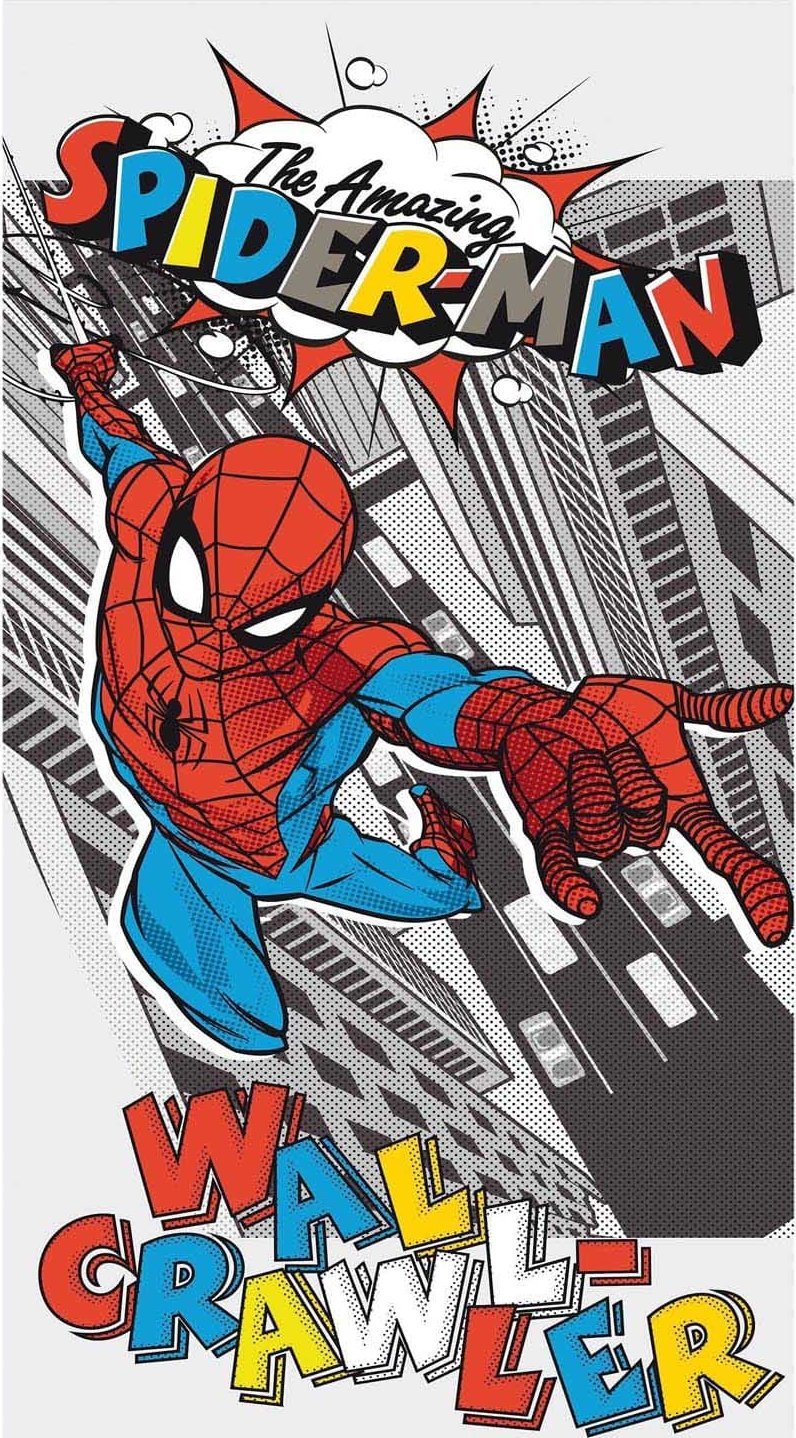 Jerry Fabrics Ręcznik bawełniany 70x140 Spiderman komiks
