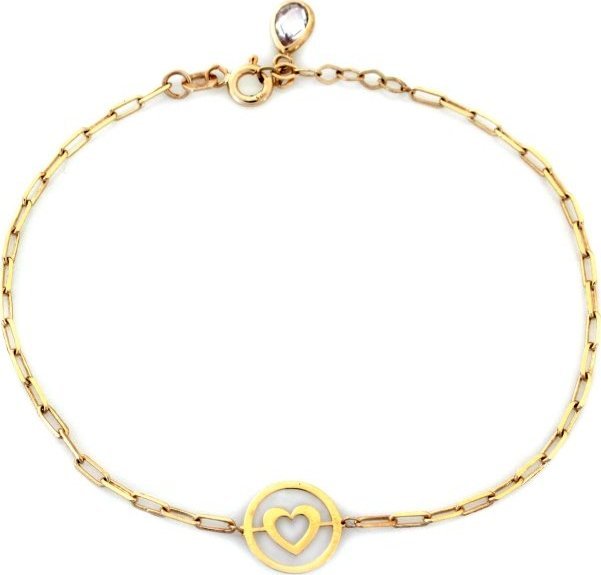 Lovrin Złota bransoletka 375 z serduszkiem