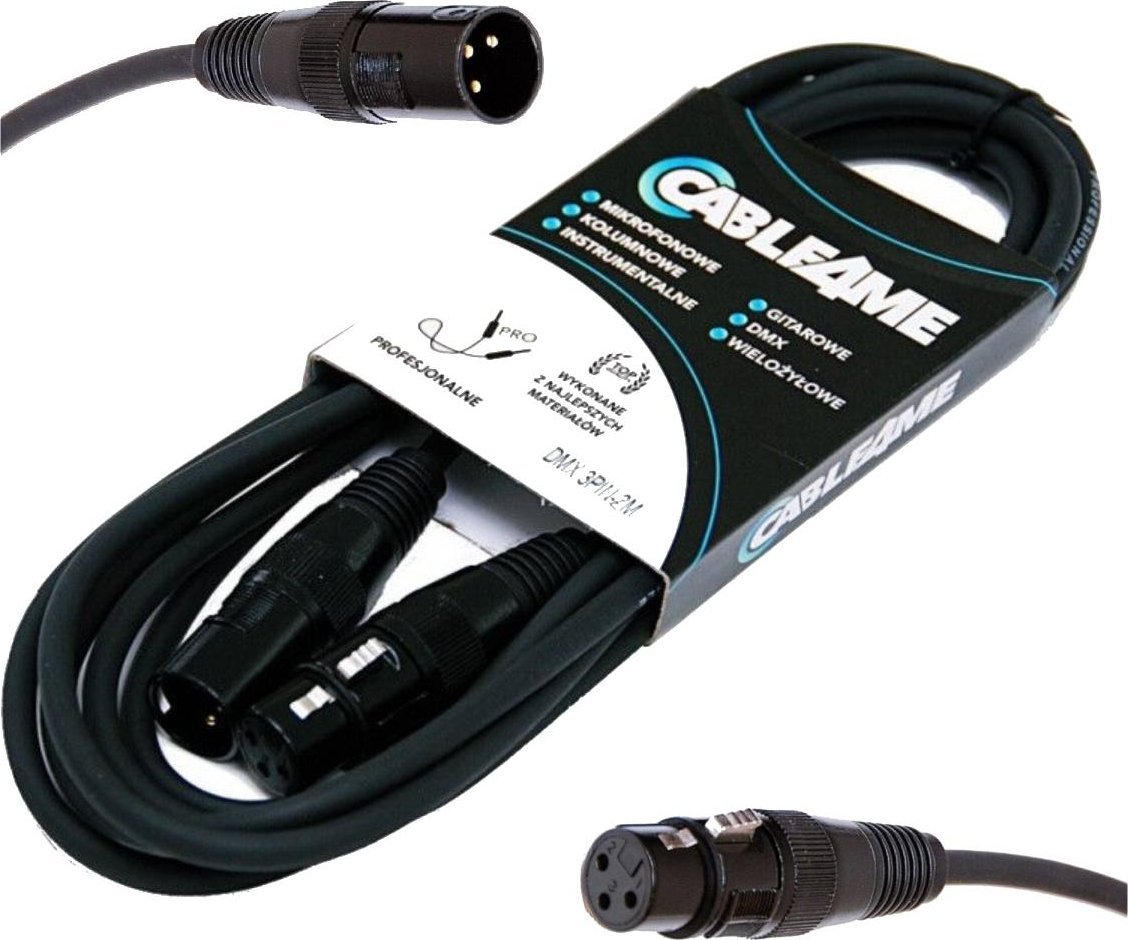 CABLE4ME KABEL DMX AES/EBU XLR-3Pin DO OŚWIETLENIA 5m CZARNY 110 ohm