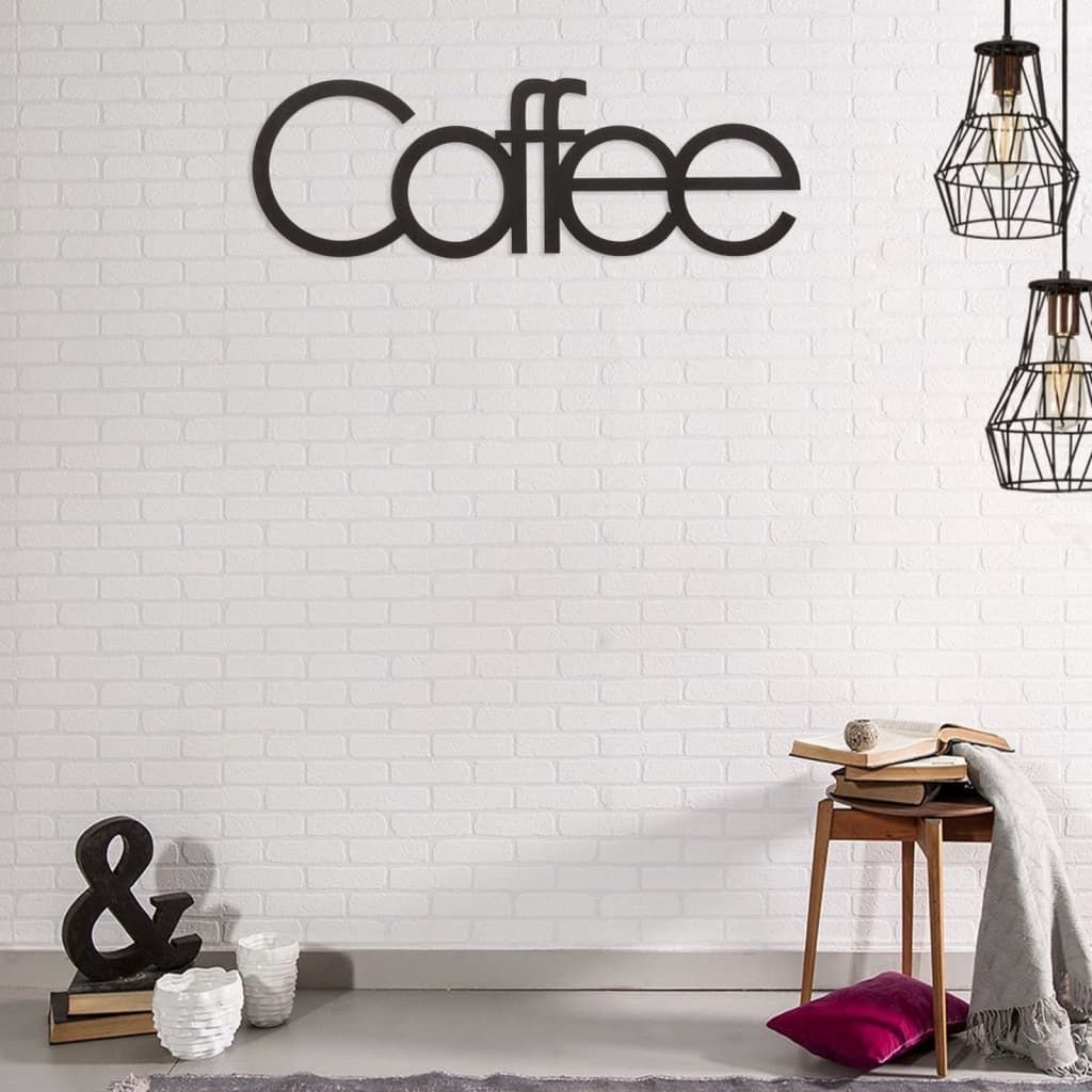 Homemania Homemania Dekoracja ścienna Words, 50x17 cm, stal, czarna