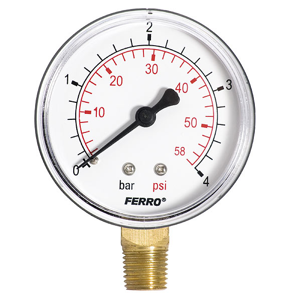 Ferro Manometr 63mm przyłącze 1/4” boczne M6304R