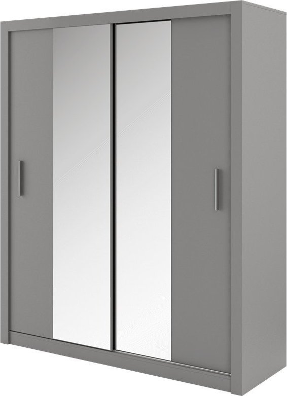 Selsey SELSEY Szafa Idea 180 cm z dwoma podłużnymi lustrami Szary