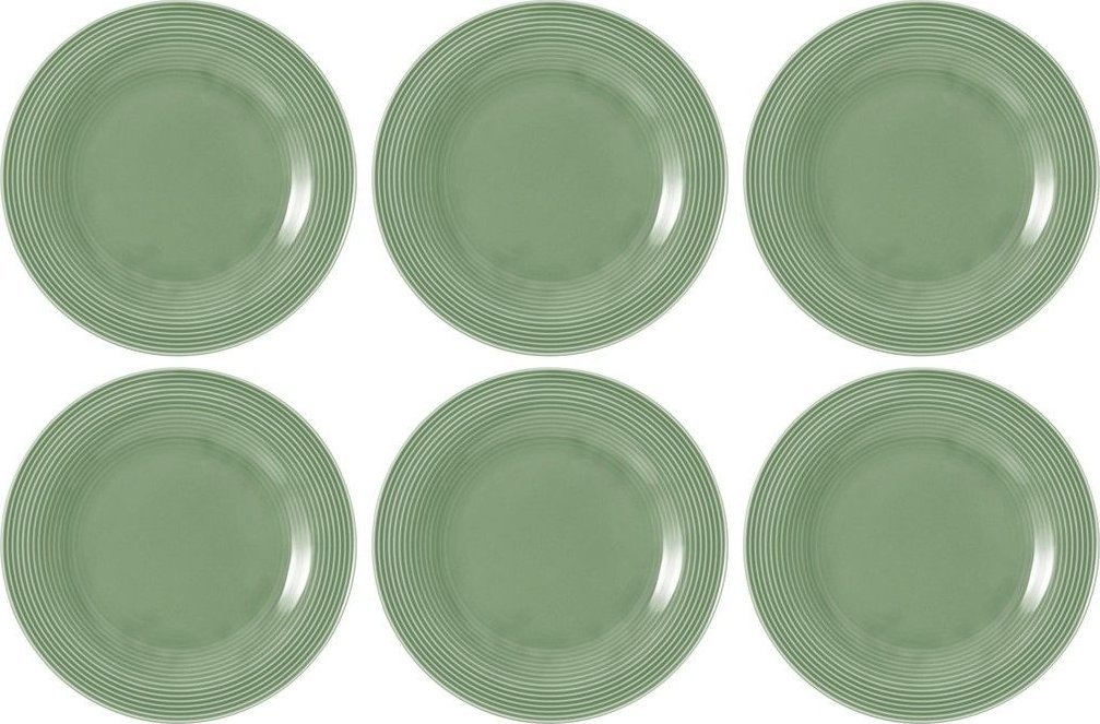 Zestaw 6 talerzy porcelanowych do sałatek 23 cm eukaliptusowy - Seltman Wieden