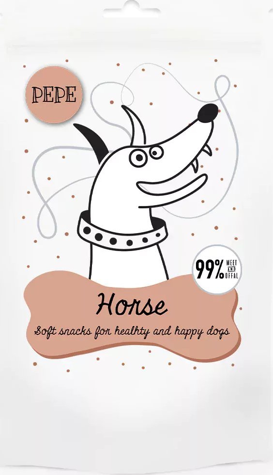 Paka Zwierzaka Paka Zwierzaka Pepe Mini Chunkies Koń Przysmak Dla Psa 70 g