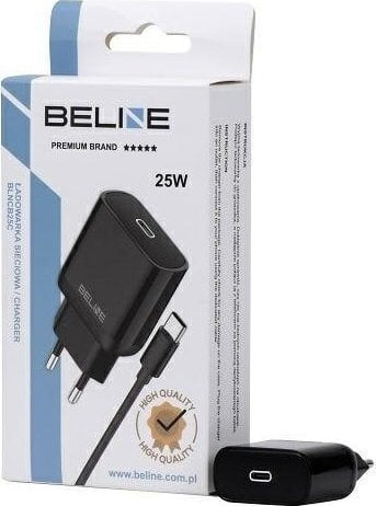 Ładowarka Beline Ładowarka sieciowa 25W GaN USB-C + kabel USB-C, czarna