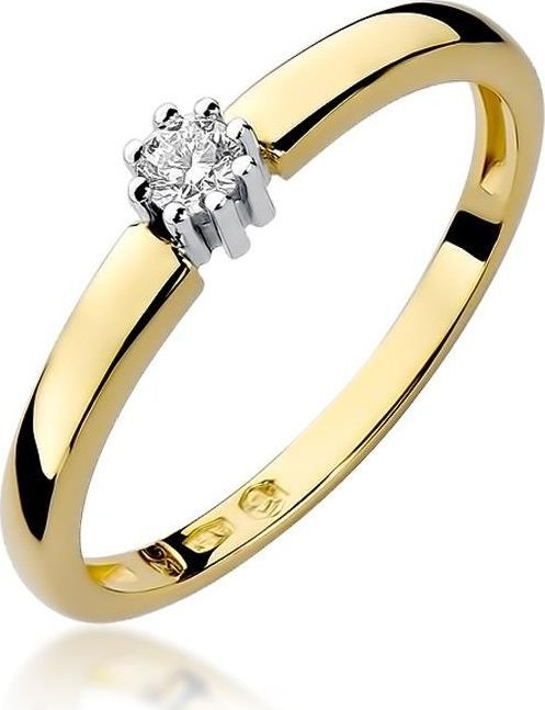 Best Diamonds złoty pierścionek z brylantem 0.10ct 21