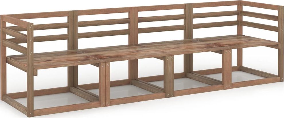 vidaXL 4-cz. zestaw mebli ogrodowych z palet, brązowe drewno sosnowe