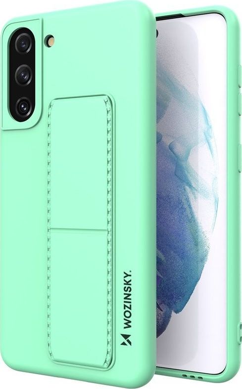 Wozinsky Kickstand Case elastyczne silikonowe etui z podstawką Samsung Galaxy S21+ 5G (S21 Plus 5G) miętowy