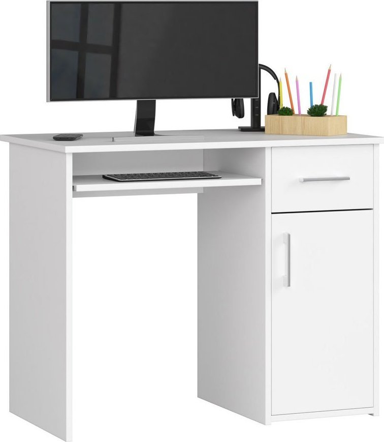Elior Białe biurko z szufladą - Esman 2X