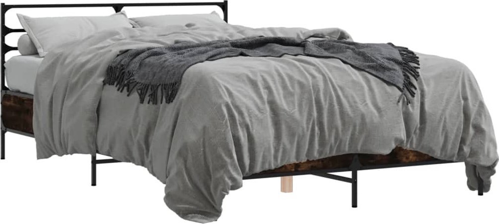 vidaXL vidaXL Rama łóżka, przydymiony dąb, 120x190 cm