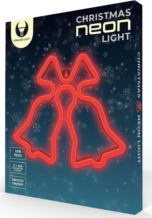 Dekoracja świąteczna Forever Light Neon LED Forever Light CHRISTMAS DZWONKI czerwone FLNE17