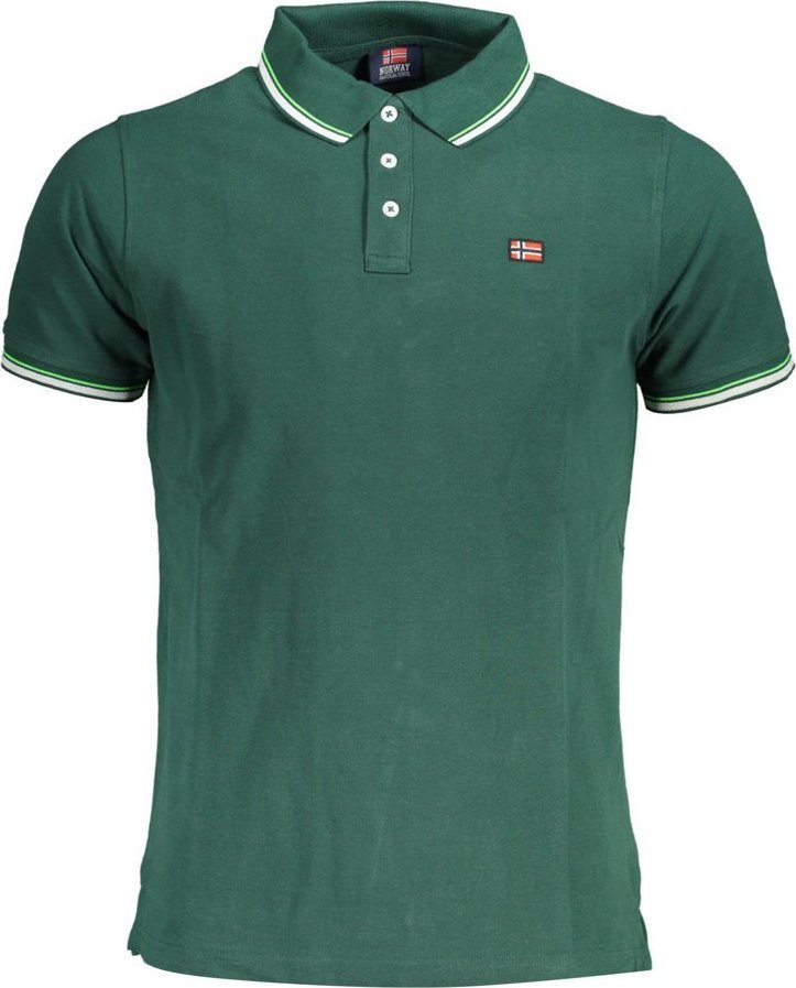 NORWEGIA 1963 MĘSKA ZIELONA KOSZULKA POLO Z KRÓTKIM RĘKAWEM XL