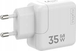 Ładowarka Maxximus Ład. sieć. MX Burst GaN PD 35W, 2xUSB-C + kabel PD 20W C/Lightning, BIAŁY/BIAŁY