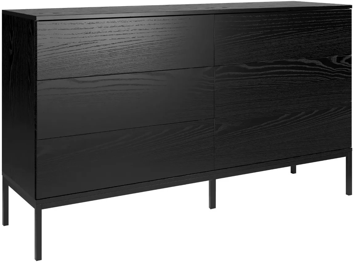 Komoda KRON 6S 150cm czarny dąb MELIMEBLE