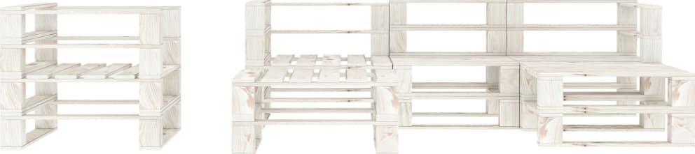 vidaXL vidaXL 6-cz. zestaw wypoczynkowy do ogrodu z palet, drewniany, biały