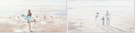 DKD Home Decor Obraz DKD Home Decor Plaża (120 x 3,7 x 60 cm) (2 Sztuk)