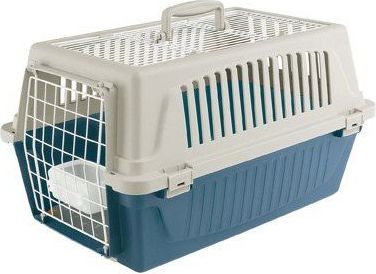 Ferplast Atlas 20 Open - transporter z otwieranym sufitem beżowo-niebieski