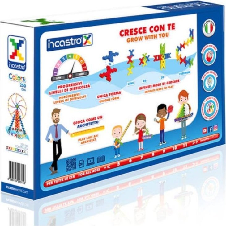 Incastro Colors 3w1 - 250 el. - Zestaw klocków konstrukcyjnych