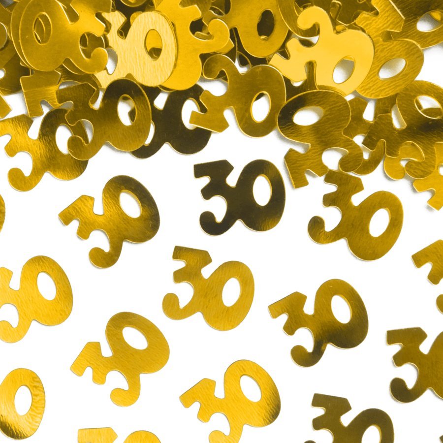PartyPal Konfetti foliowe 15 g - złote cyfry 30 one size