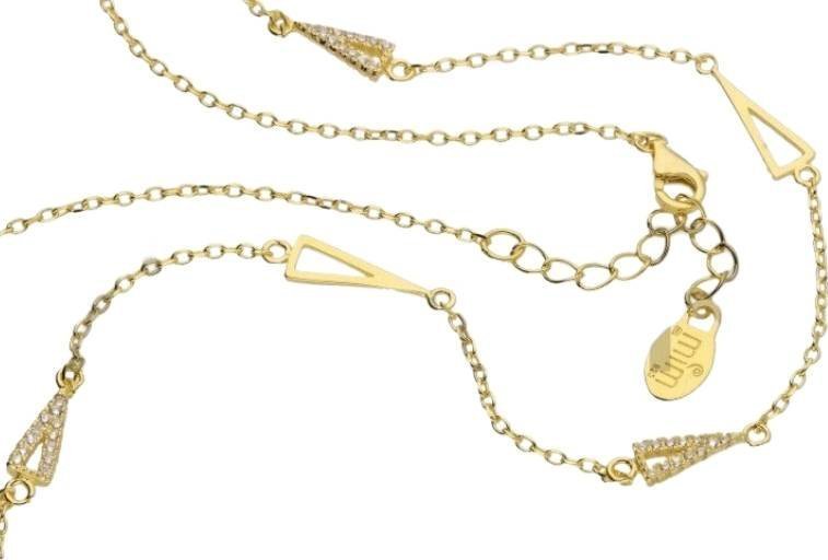 Lovrin Srebrny naszyjnik 925 pozłacane trójkąciki