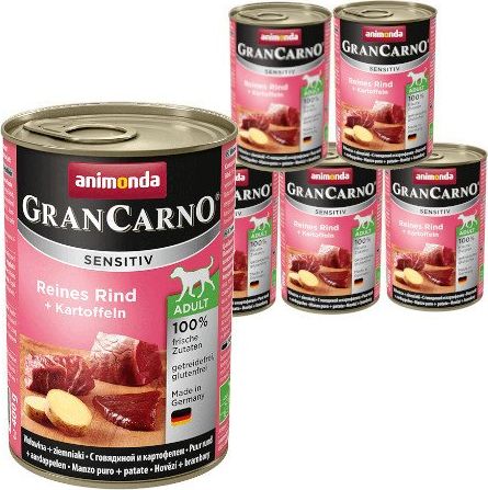 Animonda ANIMONDA GranCarno Sensitiv Adult Dog smak: Wołowina, Ziemniaki 6x400g