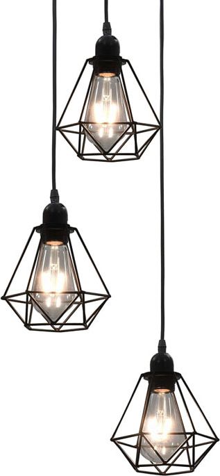 Lampa wisząca Lumes Czarna druciana lampa wisząca w stylu loftowym - EX820-Tevis