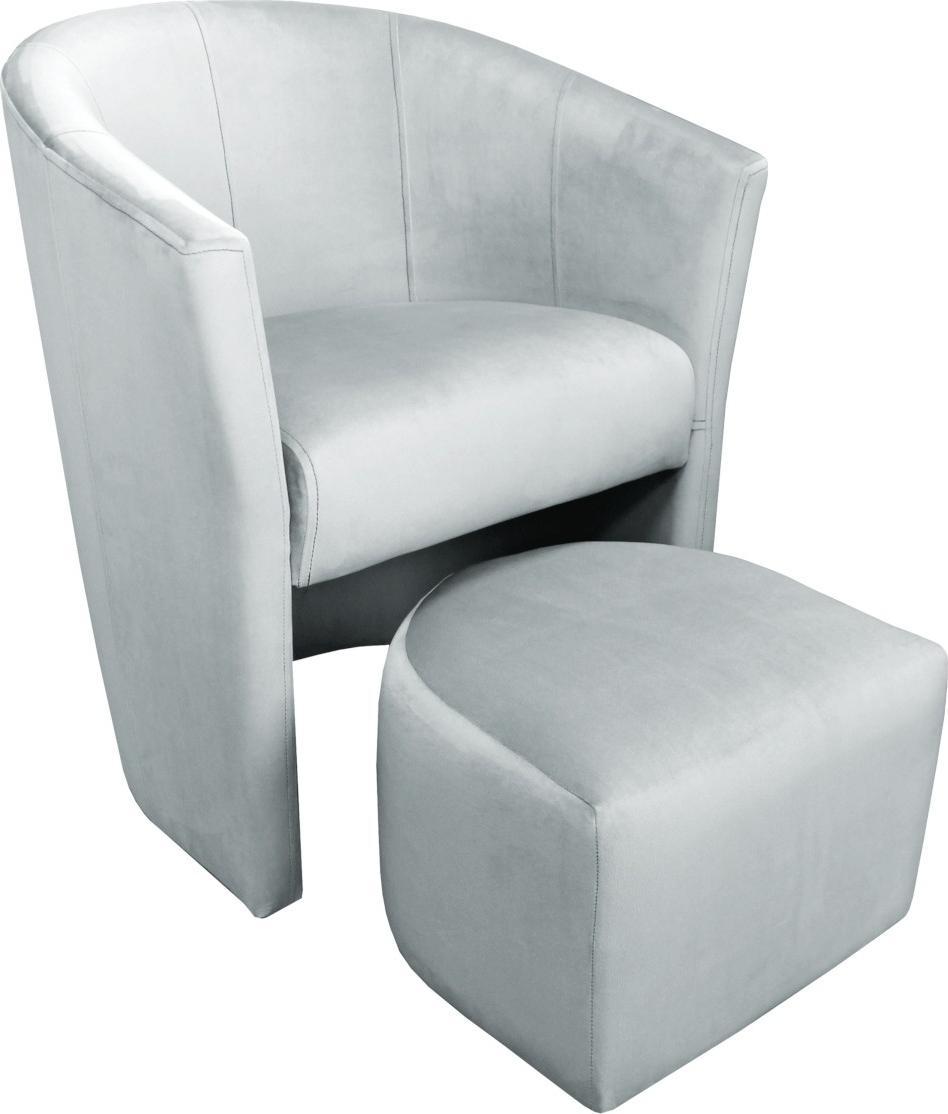 Atos Fotel CLUB z podnóżkiem MG39 jasny szary