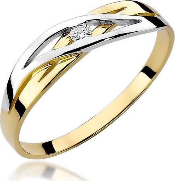 Best Diamonds złoty pierścionek z brylantem 0.05ct 16