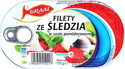 Graal Graal Filety ze śledzia w sosie pomidorowym 170g