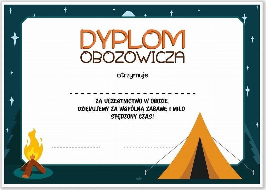 LearnHow Dyplom A4 obozowy Obozowicza 20szt