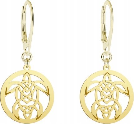 Radziszewska Jewellery Pozłacane Kolczyki z ŻÓŁWIEM ażurowym DEDYKACJA