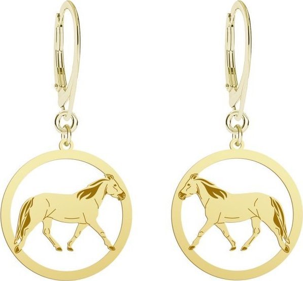 MEJK Jewellery Kolczyki Koń Huculski 925srebro pozłacane GRAWER GRATIS - MEJK Jewellery