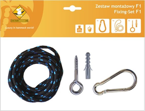 Koala Zestaw montażowy F1_1 do hamaków, czarny (koala/zf1_16)