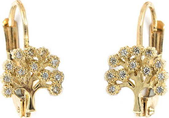 Lovrin Złote kolczyki 585 drzewka z cyrkoniami 1,73 g