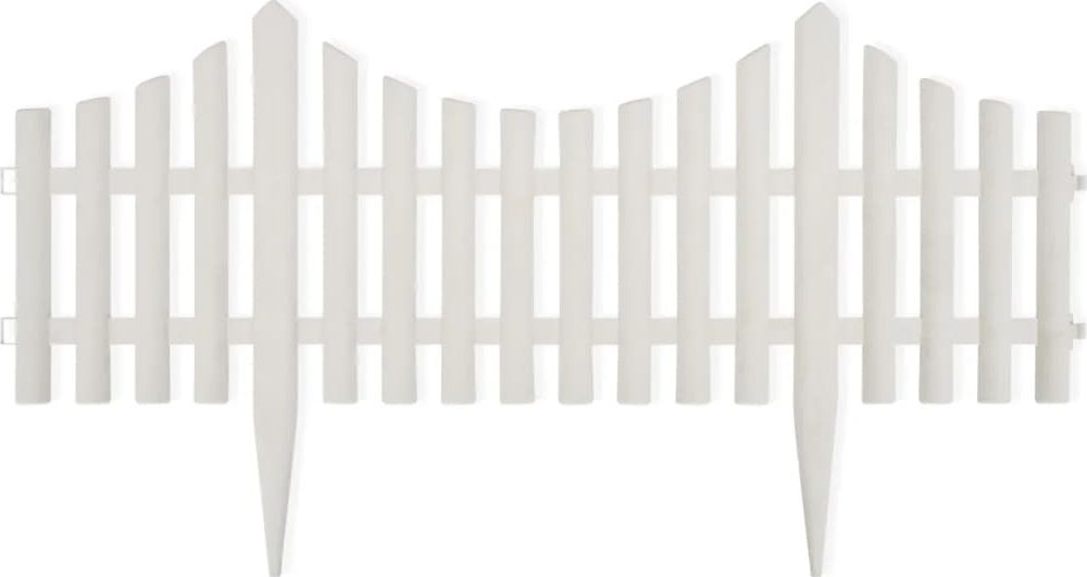 vidaXL Obrzeże ogrodowe, 17 szt., 10 m, białe