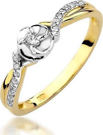 Best Diamonds złoty pierścionek z brylantem 0.12ct 25