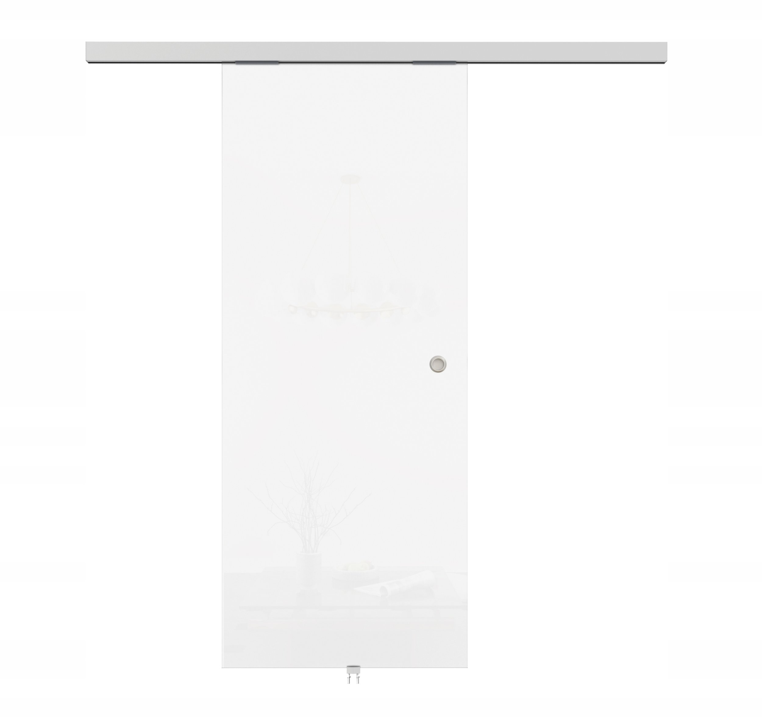 Drzwi wewnętrzne przesuwne szklane z prowadnicą 80 komplet 1S-85